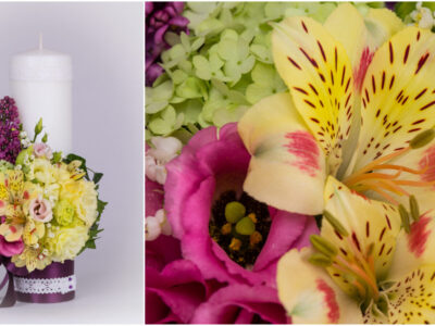 Lumânare stâlp pentru nuntă sau botez realizată pe burete floral- curs video